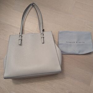 Charles And Keith Sansa Tote Bag - Grey